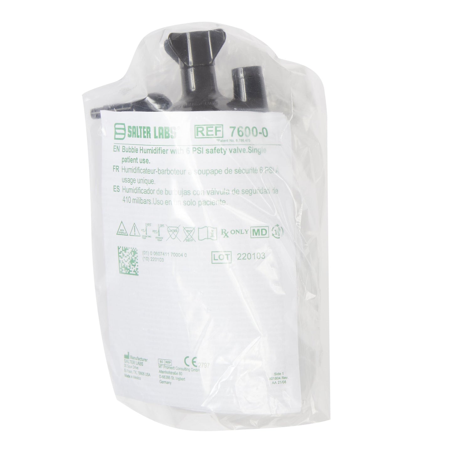 Salter Labs® Bubble Humidifier 350 mL Unfilled Adult / Pediatric