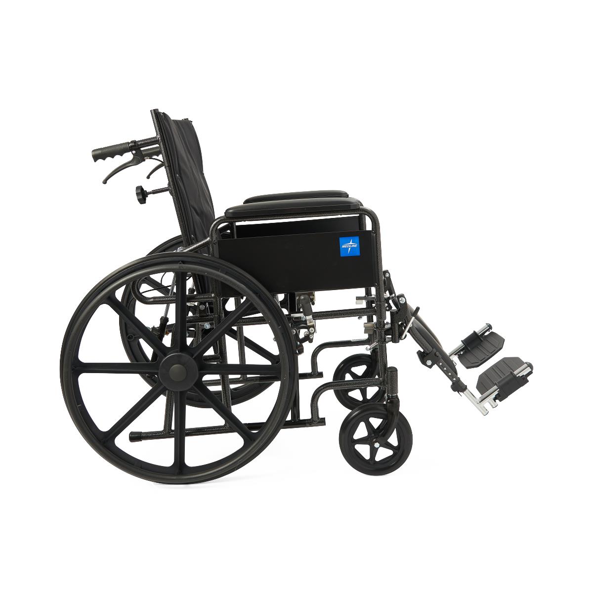 Reclining Wheelchair with Desk-Length Arms, Nylon, 16" Wide