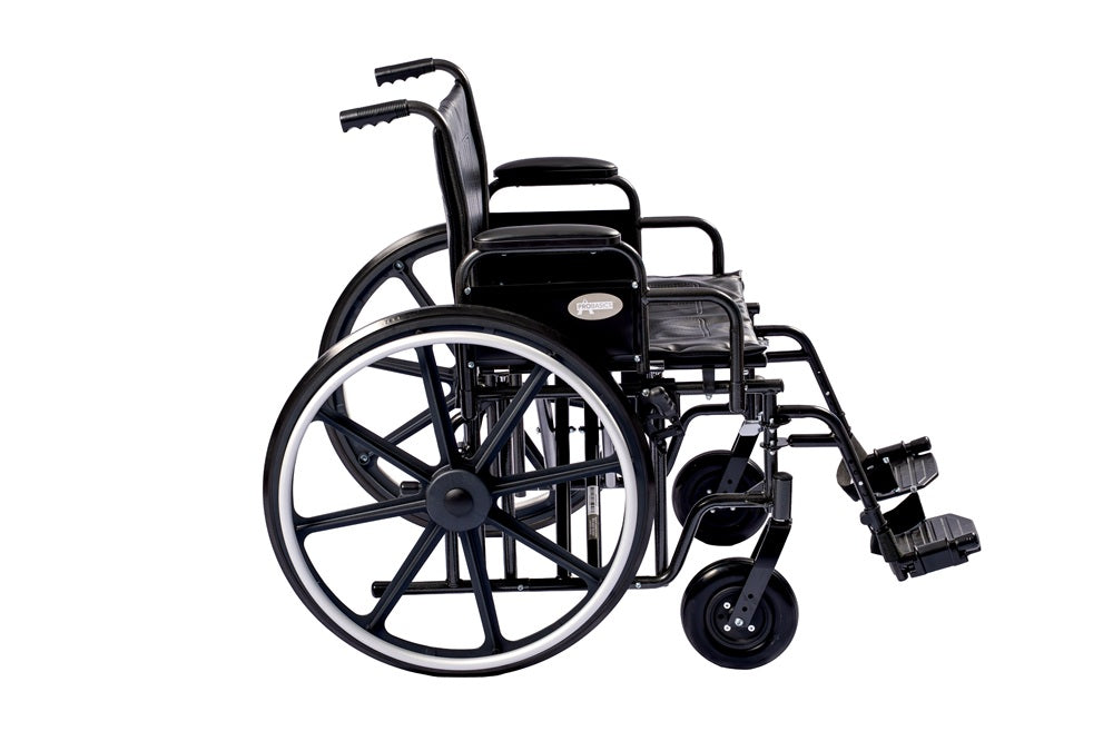 ProBasics Heavy Duty K0007 Wheelchair, 22" x 18" Seat with Footrests (Bariatric)