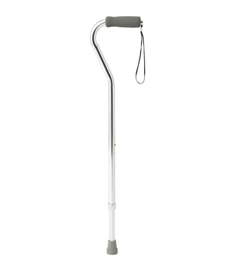 Medline Aluminum Fashion Cane Offset Handle 300lbs Chrome 6Ct