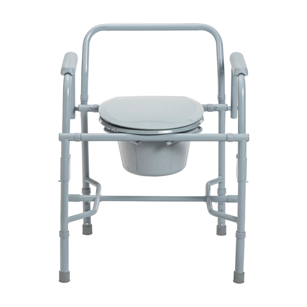Deluxe Steel Drop Arm Commode