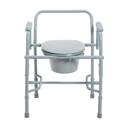 Deluxe Steel Drop Arm Commode