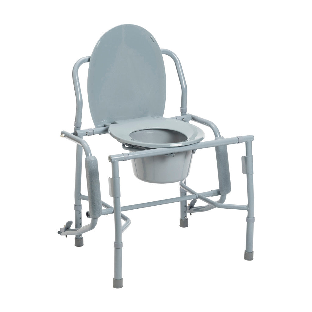 Deluxe Steel Drop Arm Commode