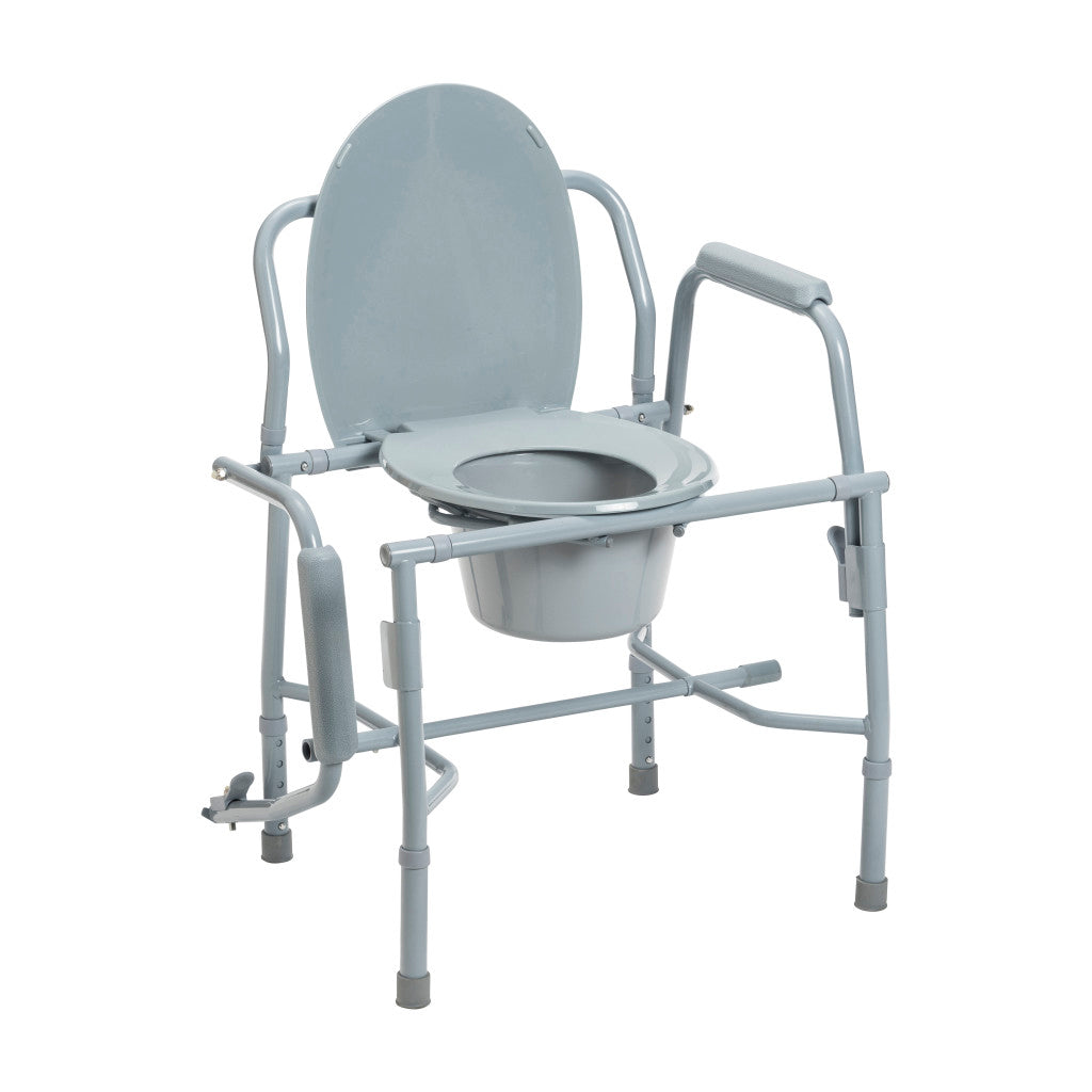 Deluxe Steel Drop Arm Commode