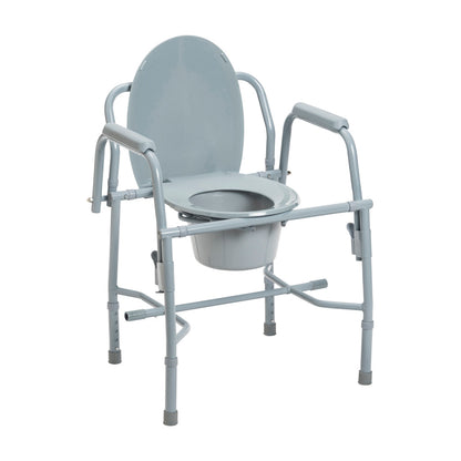 Deluxe Steel Drop Arm Commode