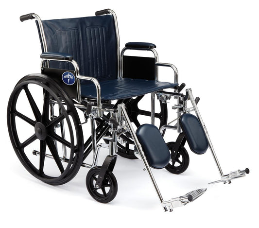 Excel Extra-Wide Wheelchair, 24" Seat, Removable Desk-Length Arms, Swing-Away Footrests (Standard)