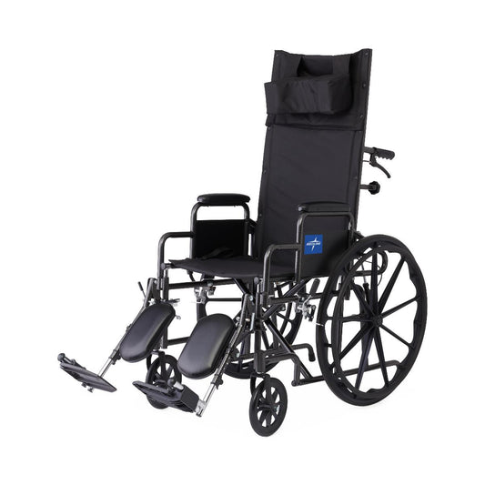 Reclining Wheelchair with Desk-Length Arms, Nylon, 20" Wide