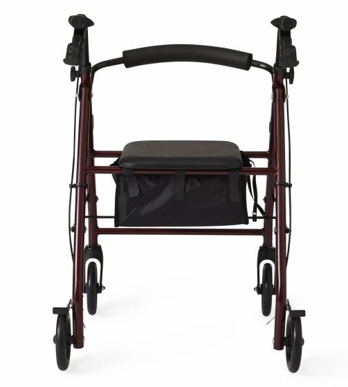 Medline Basic Rollator with 6in Wheels Junior 250lbs Burgundy 1Ct (MDS86850EJR)