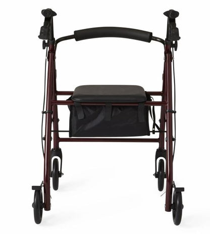 Medline Basic Rollator with 6in Wheels Junior 250lbs Burgundy 1Ct (MDS86850EJR)