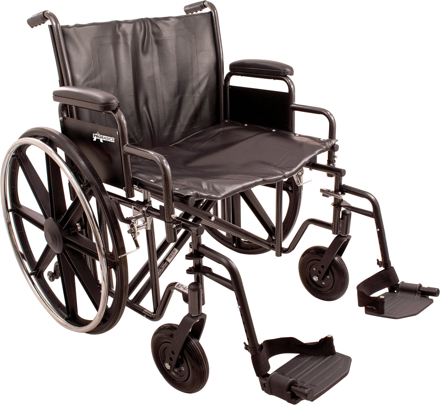 ProBasics Heavy Duty K0007 Wheelchair, 24" x 18" Seat with Footrests (Bariatric)