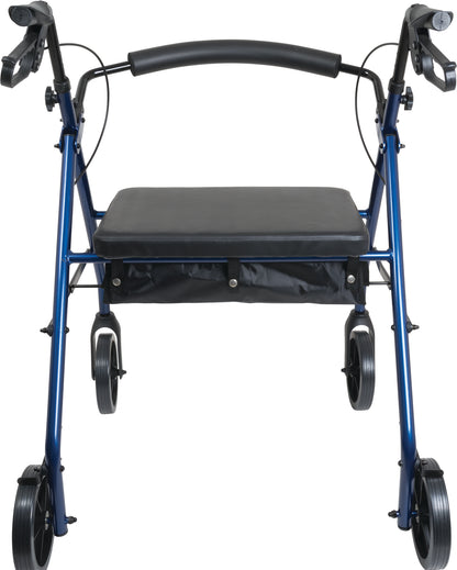 Bariatric Rollator with 8-inch Wheels, Blue Finish, 400 lb Weight Capacity - RLAB8BL