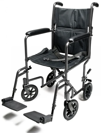 Grahamfield EJ796-1 Silver Vein Steel Transport Wheelchair 19" Seat Width